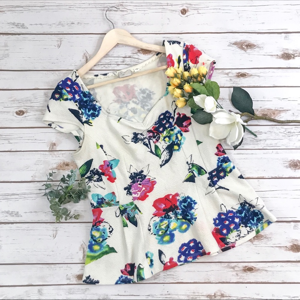 Floral peplum blouse by Postage Stamp